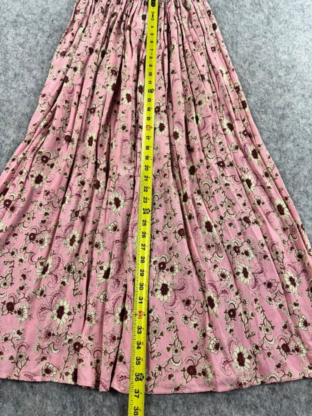 Sweewe Paris Maxi Skirt Boho Pink Floral Flowy Sz M - Picture 7 of 9